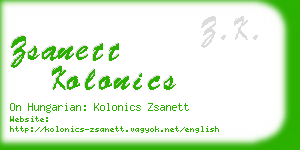 zsanett kolonics business card